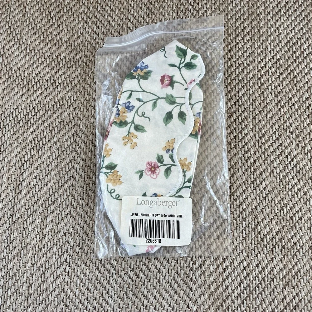 Longaberger Fabric Liner 1999 Mother's Day White Vine #2206318